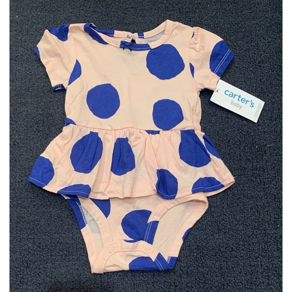 NWT Carter's Outfit 6 Months Pink Polka Dot Infant One Piece *New* - Picture 1 of 6